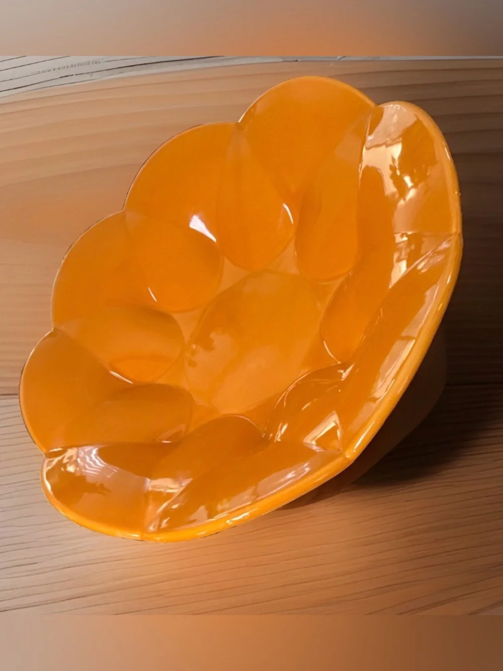 VTG Mogre Orange Mid Century Mod Ceramic Bowl Serving Platter Made in Italy